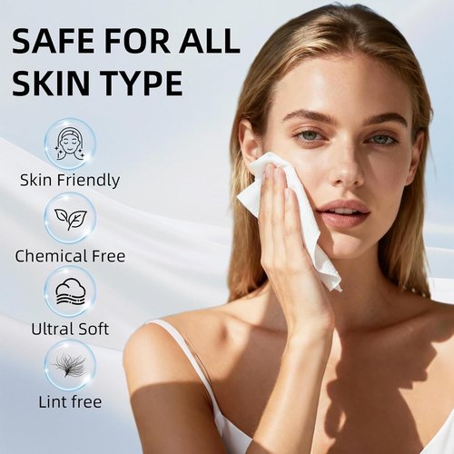 Clean Towels XL Disposable Face Towels - Ultra Soft Lint-Free Makeup Remover Wipes | 50 Count, 25x30cm