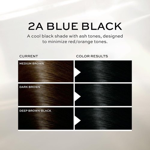 John Frieda Precision Foam Colour - Blue Black 2A Hair Color Kit | Full Coverage & Anti-Fade Formula