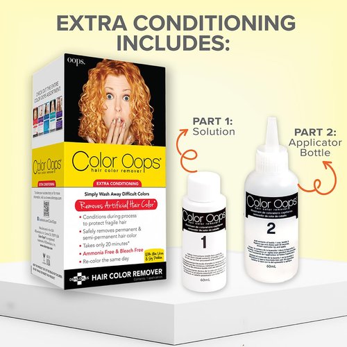 Color Oops | Extra Conditioning Hair Color Remover - Safely Removes Permanent & Semi-Permanent Dye in 20 Minutes - 1 Application