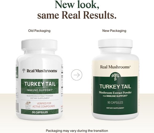 Real Mushrooms Turkey Tail Capsules - Organic Mushroom Extract for Daily Wellness | Vegan, Non-GMO, 90 Count