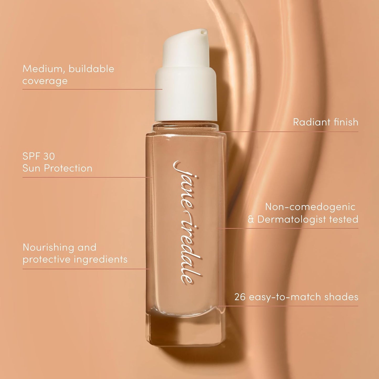 Jane Iredale Skintuition SPF 30 Liquid Foundation - Radiance-Boosting, Medium Coverage, Natural Finish, Vegan & Cruelty-Free