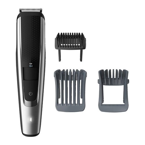 Philips Beard Trimmer & Hair Clipper Series 5000 - Effortless Grooming - Black & Silver Finish