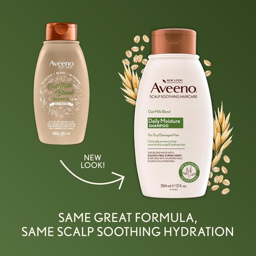Aveeno Farm-Fresh Oat Milk Shampoo - Sulfate-Free & Moisturizing for All Hair Types | 12 Fl Oz