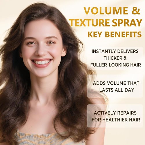 Hair Texture Spray for Women, Volume Spray Adds Body, Shine & Heat Protection for Thin and Fine Hair, Lightweight, Fine Mist with Camellia Seed Oil + Keratin, 8.5 oz