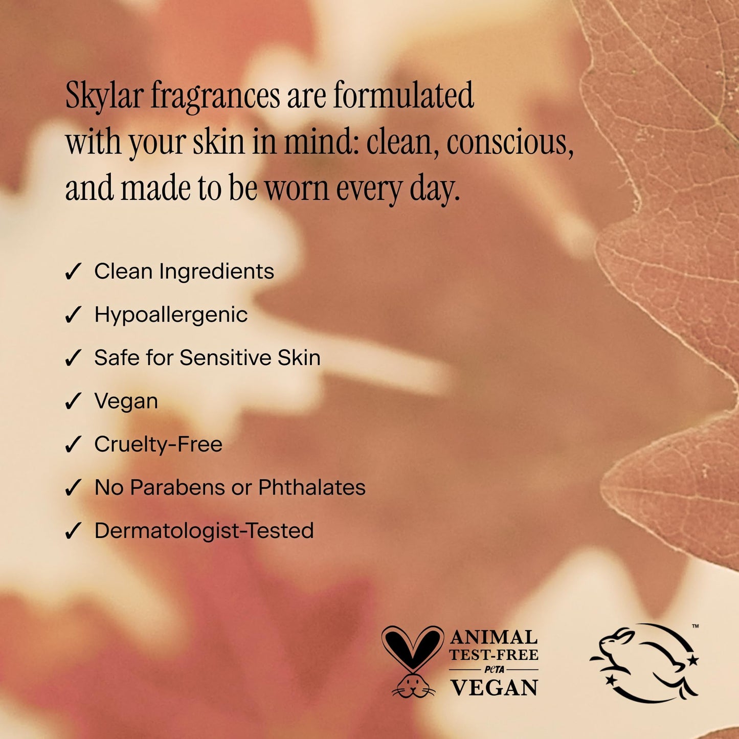 Skylar Fall Cashmere Eau de Parfum - Hypoallergenic & Clean Perfume for Women & Men, Vegan & Safe for Sensitive Skin - Spicy Gourmand Perfume with Notes of Cinnamon, Almond & Ginger - 10mL /0.33 Fl oz
