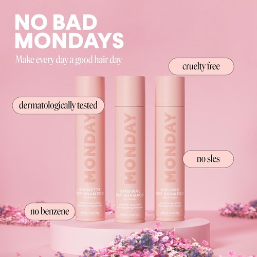 Monday Haircare Volume Dry Shampoo - Collagen-Infused, Oil-Absorbing for Thin & Fine Hair | 200 mL