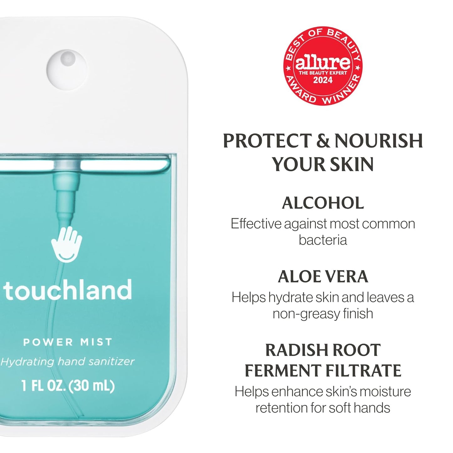 Touchland Hydrating Hand Sanitizer Spray - Dream 5 Set with 5 Travel Size Mists | 4 x 1 FL OZ + Accessory Included