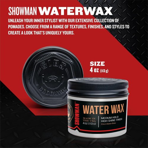 GIBS Water Wax - Medium Hold Hair Styling Product | Healthy High Shine, Water-Based, 4oz