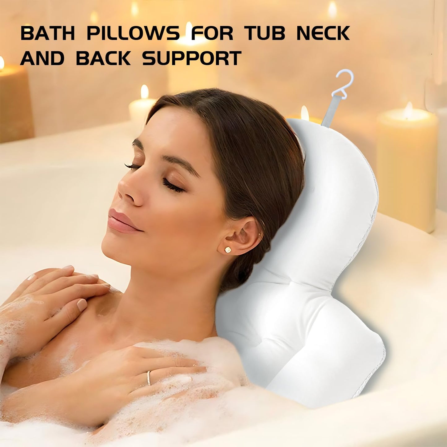 Luxury Full Body Bath Pillow for Bathtub White