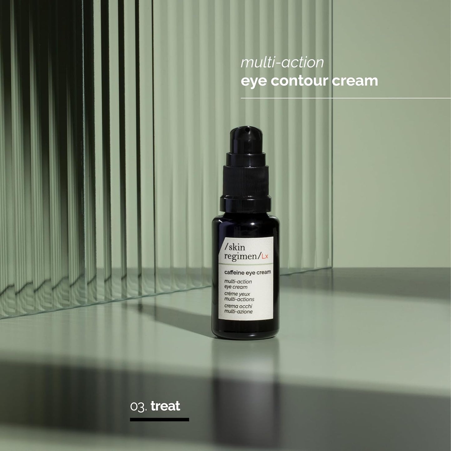 Skin Regimen Lx Caffeine Eye Cream - Multi-Action Contour Treatment for Puffiness & Dark Circles | 0.51 Fl Oz