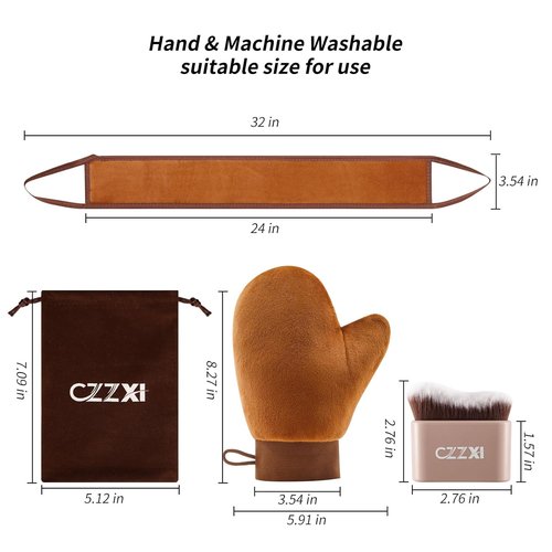 CZZXI Tanning Mitt Kit - Self-Tan Applicator for Body, Face & Hard-to-Reach Areas | Includes Storage Pouch