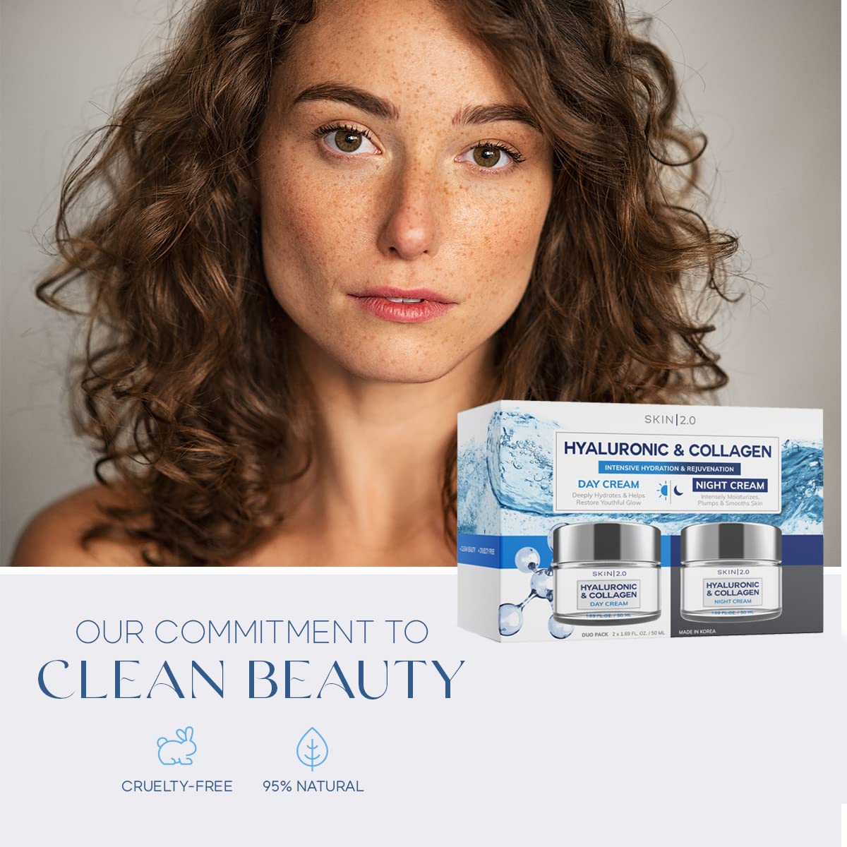 Vitamin C & Collagen Face Moisturizer - Dermatologist Tested, Anti-Aging, Skin Tightening - Brightening, Clean Beauty, Cruelty-Free, Korean Skincare for All Skin Types - 1.69 Fl oz