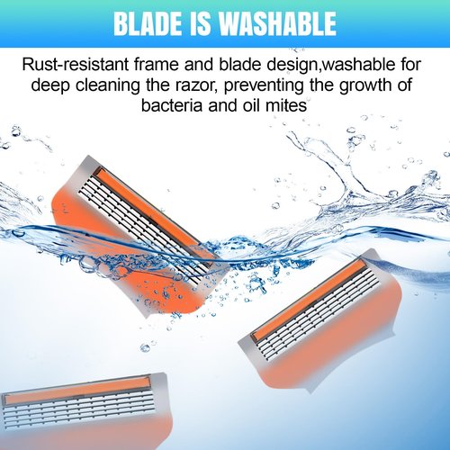 24Pcs Premium Razor Blades for Men - Compatible with fusion 5 blades refills, 5-Layer Stainless Steel Cartridge Refills Compatible with Fusion 5 Style Razors, Value Pack