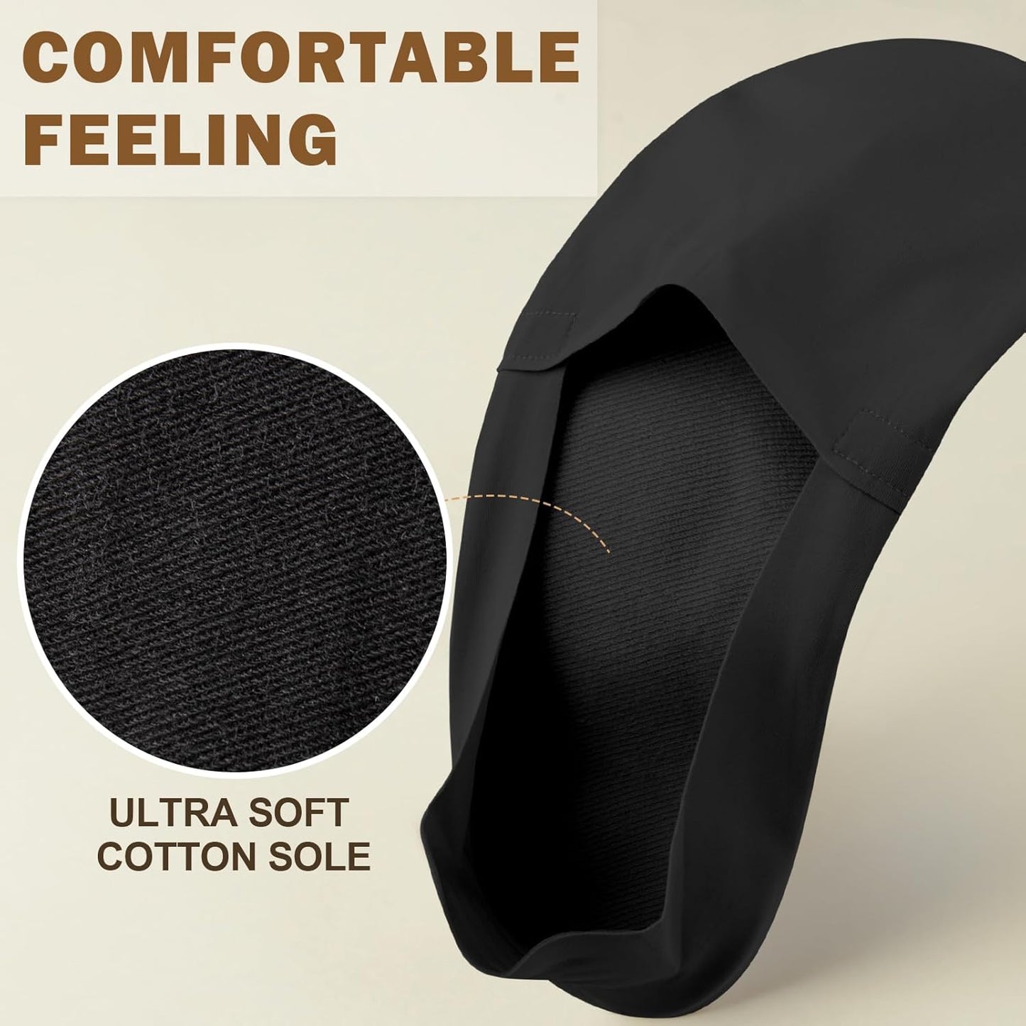 Sofier No Show Socks for Women - Non-Slip Low Cut Thin Silky Dress Footies | 6 Pairs in Black & Beige