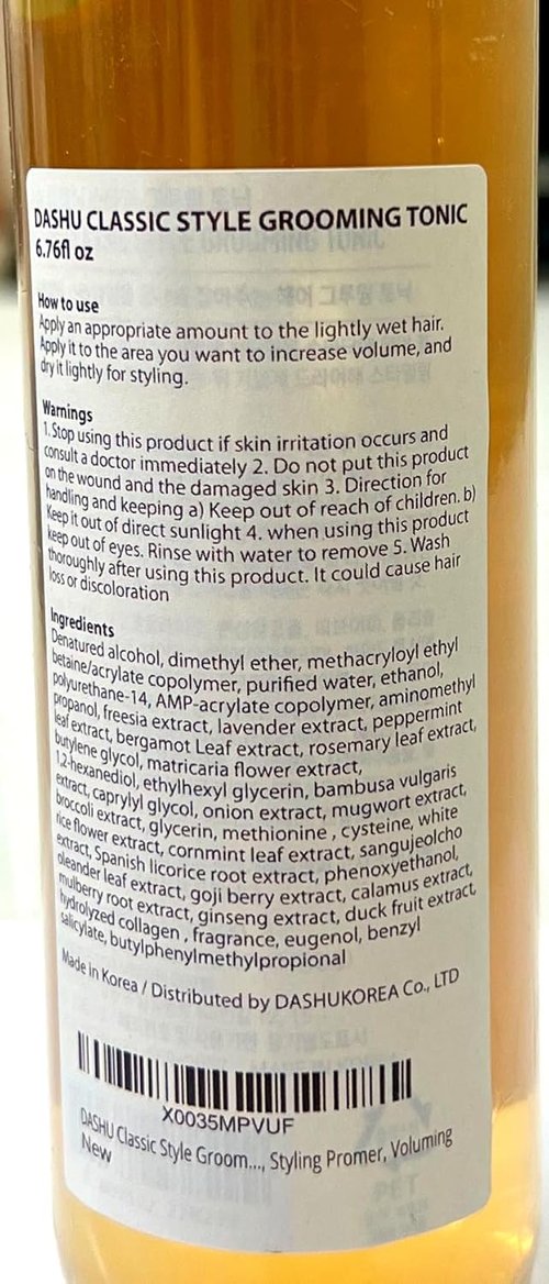 DASHU Hair Tonic for Men 6.76oz - Premium Volumizing Scalp Serum with Baobab Oil