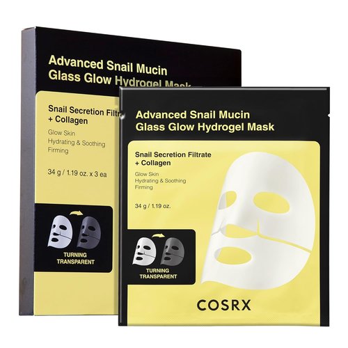 COSRX Advanced Snail Mucin Hydrogel Face Masks - Collagen Boosting Skincare | 3 Pack for Travel