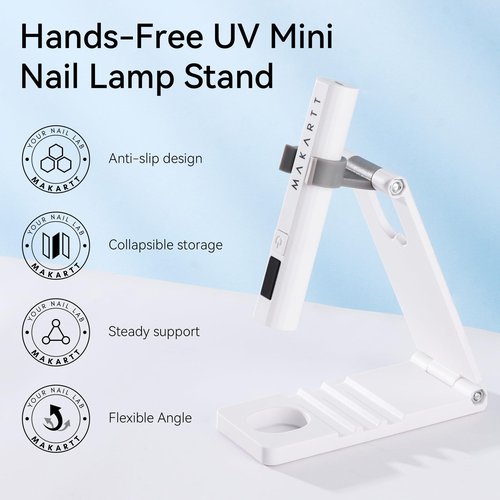 Makartt UV Nail Lamp Stand: Foldable, 360° Adjustable Rotation, Portable, Handsfree, Convenient for Gel Nails Polish Painting Home Salon Manicure