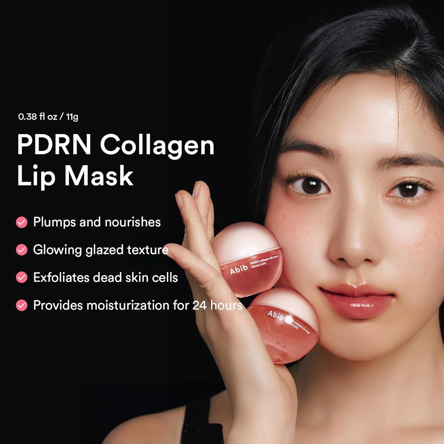 Abib PDRN Collagen Lip Mask - Hydrating Overnight Jelly Balm for Dry, Flaky Lips | 0.38 fl oz