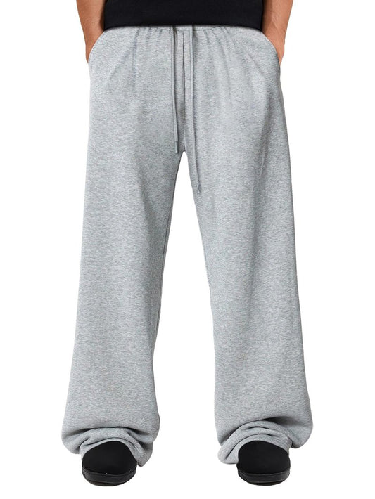 ZUGJAM Men's Baggy Sweatpants Wide Leg Lounge Sweat Pants with Pockets Grey S