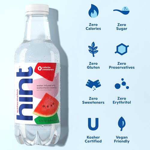 Hint Infused Bottled Water Variety Pack - Sugar-Free, Zero-Calorie Natural Flavors - 16 Fl Oz (Pack of 12)