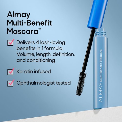 Almay Multi-Benefit Mascara & Eyeliner Duo - Versatile Black Brown for Stunning Eyes