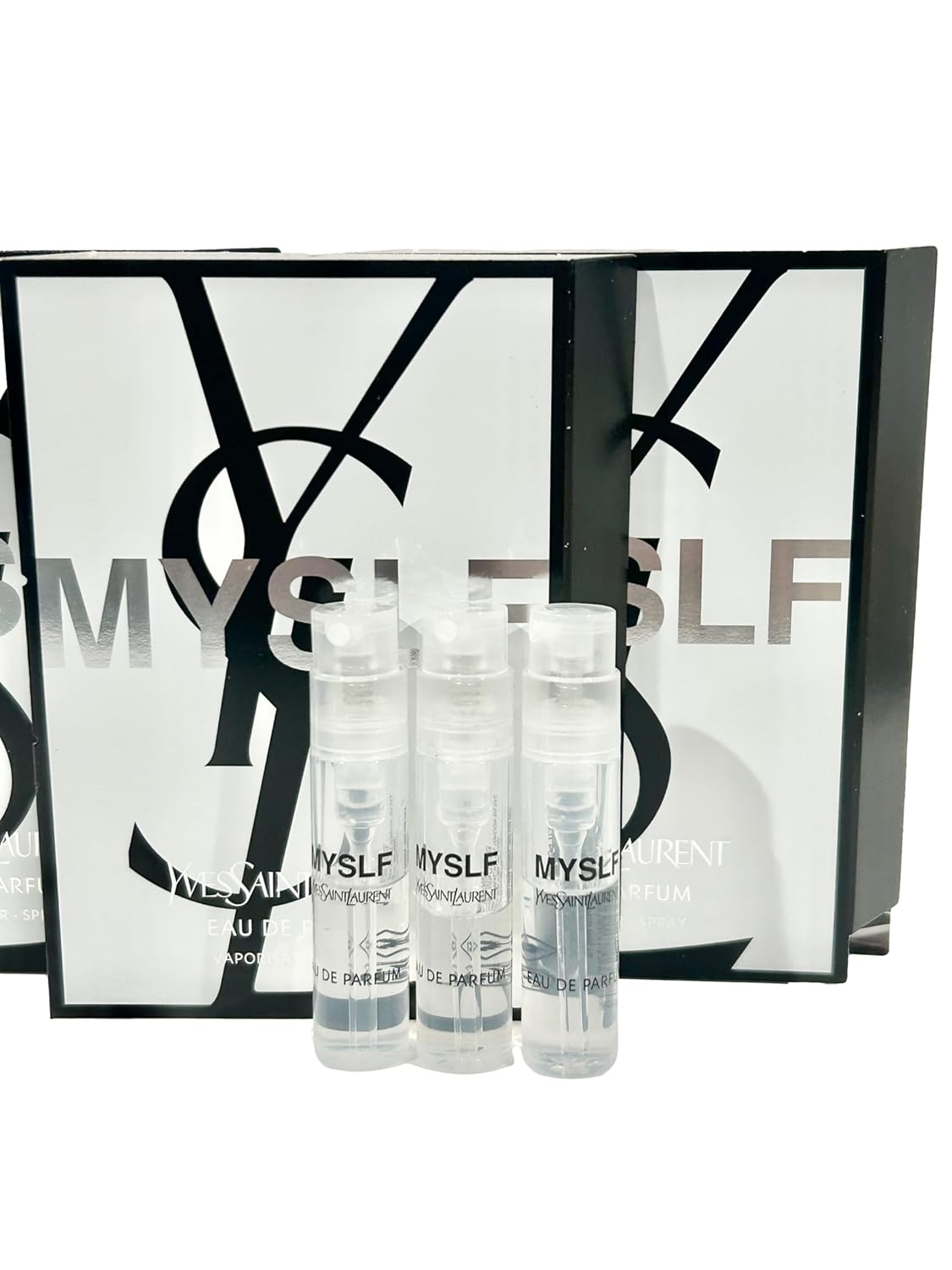Yves Saint Laurent MYSLF Sample Spray Perfume - Trial Size Vials 1.2 ml | Set of 3, Black