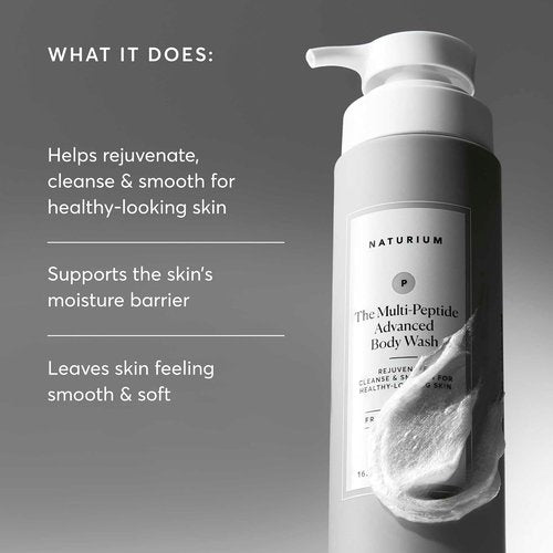 Naturium Multi-Peptide Body Wash - Rejuvenate & Smooth Skin with Rice Amino Acids & Vitamin E | 500 mL