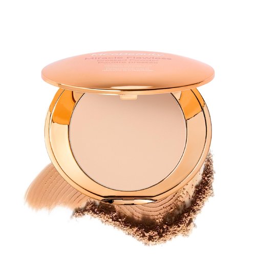 MCoBeauty - Parent - Miracle Flawless Pressed Powder - Compact Setting Powder with Rose Flower Extract and Sweet Almond Oil - Helps Finish and Refine the Look of Makeup