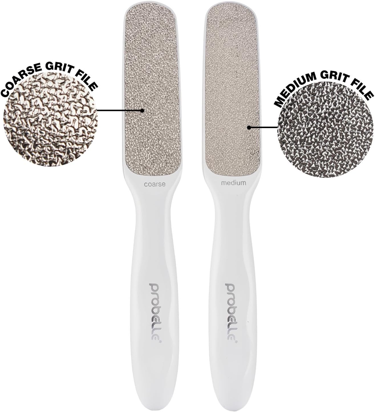 Probelle Double Sided Multidirectional Nickel Foot File Callus Remover - Immediately Reduces calluses and Corns to Powder for Instant Results, Safe Tool (Dark Grey)
