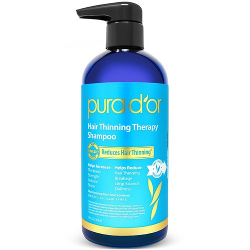 PURA D'OR Biotin Shampoo for Hair Thinning - Original Scent | Clinically Tested Herbal Blend, 16 Oz