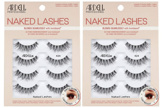 Ardell Strip Lashes Naked Lashes #424, 4 Pairs x 2-Pack