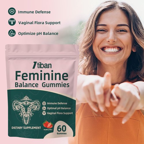 Itiban Women Gummies for pH Balance, Premium Feminine Vaginal Health Probiotics Her Gummy, Immune Support, Vegan, Gluten-Free, Strawberry Flavour 60 Gummies 30 Servings