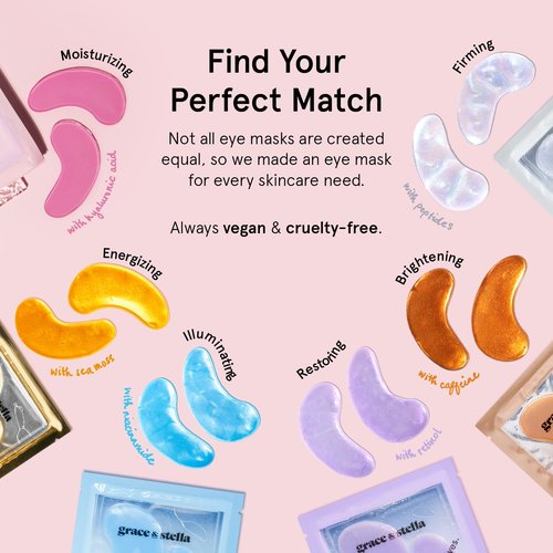 Grace & Stella Under Eye Mask - Award-Winning Gel Patches for Dark Circles & Puffiness | 24 Pairs, Gold