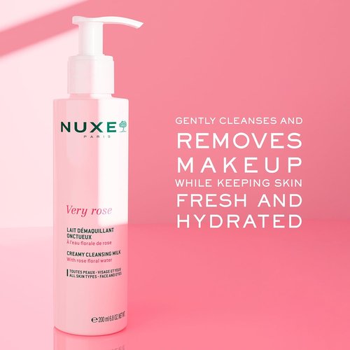 Nuxe Very Rose Cleansing Milk - Gentle Make-Up Remover with Rose Floral Water for Sensitive Skin | 6.8 Fl Oz