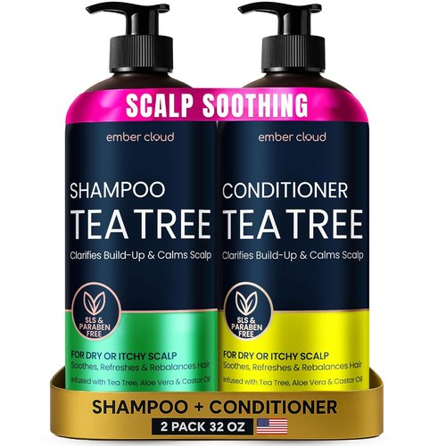 Regine Switzerland Tea Tree Rosemary Shampoo & Conditioner Set - Nourishing Cleanse & Scalp Support for All Hair Types | Paraben & Sulfate Free (16 Oz Each)