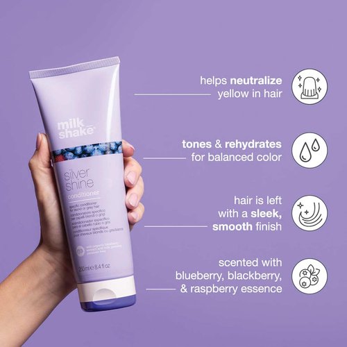 milk_shake Silver Shine Purple Conditioner - Blonde Toner for Brassy Hair, 10.1 Fl Oz