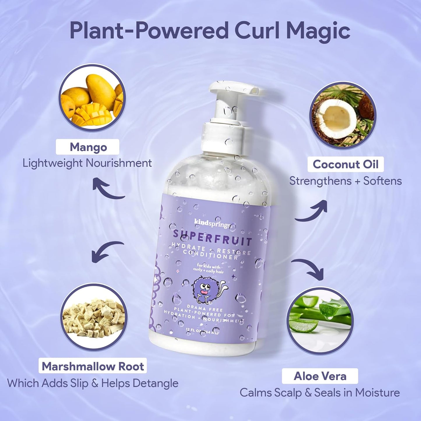 Skiennix Kids Conditioner - Ultra-Hydrating & Nourishing for Curly Hair | 12 Fl Oz