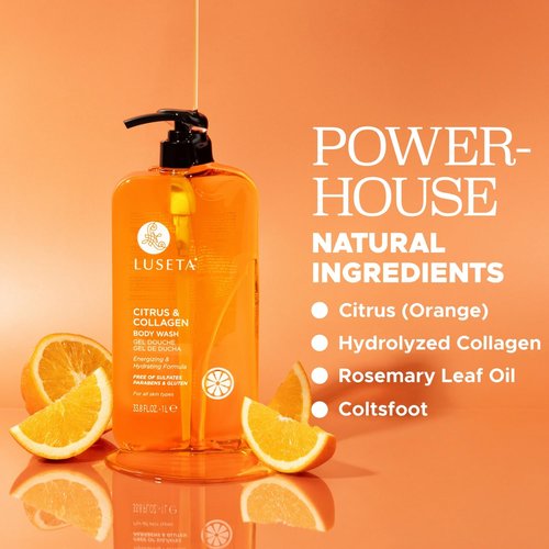 Luseta Citrus & Collagen Body Wash - Nourishing Cleanser for Enhanced Skin Elasticity | 33.8oz