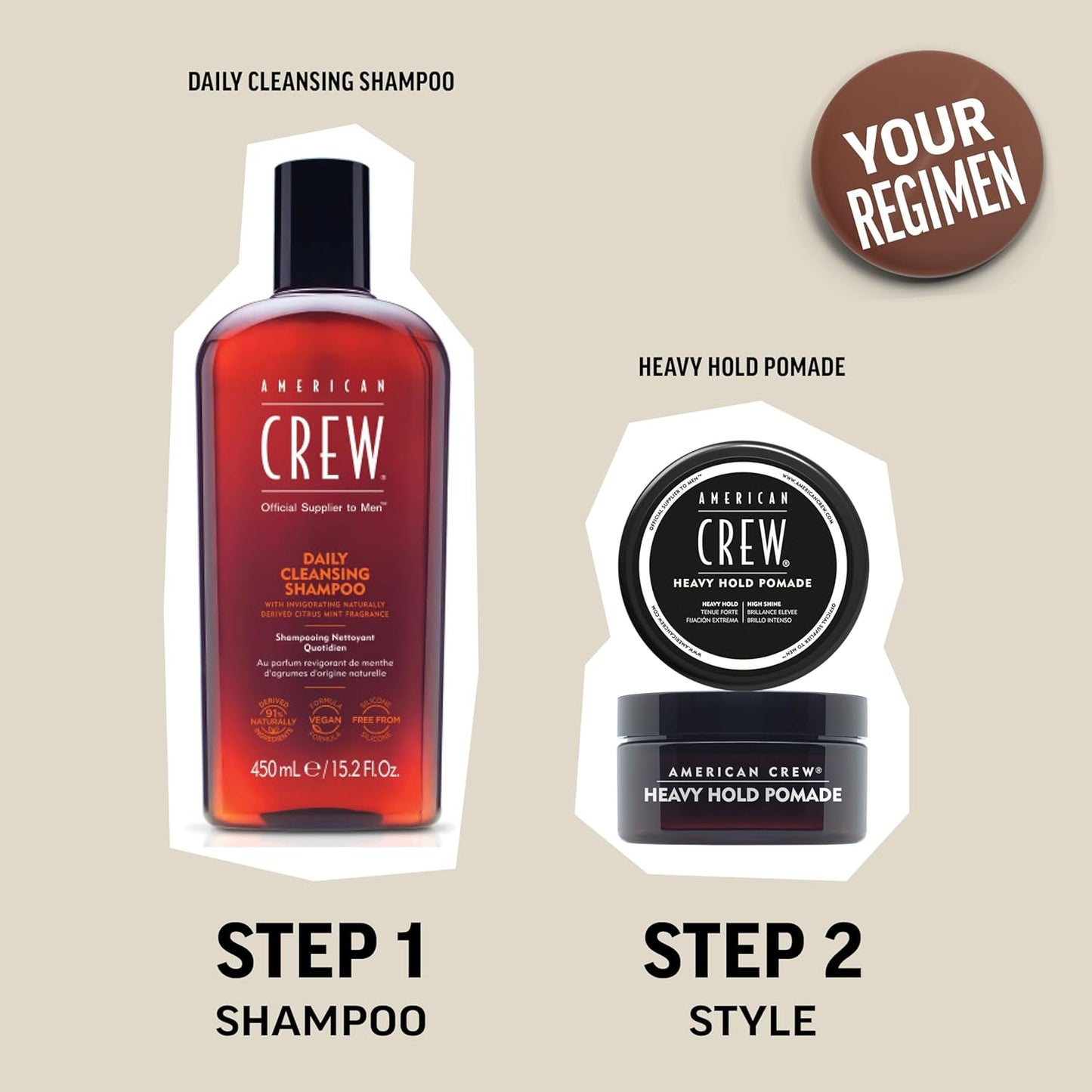 American Crew Men's Hair Pomade - Heavy Hold & High Shine Styling Gel, 3 oz