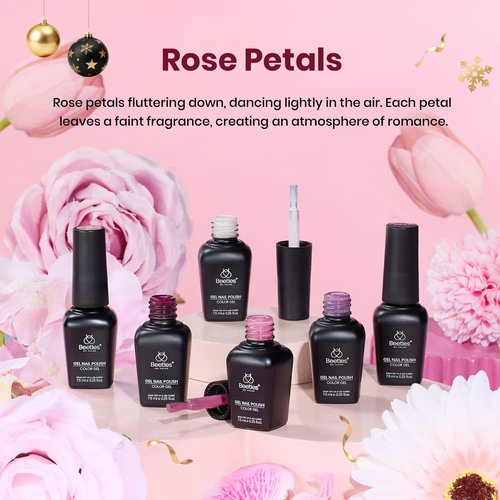 Beetles Purple Gel Polish Set - 6 Color Spring Purple Burgundy Maroon Mauve Plum Gel Polish Kit, Soak Off UV LED Nail Gel for Autumn Manicure Nail Art Gifts for Women