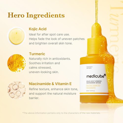 Medicube Kojic Acid Turmeric Serum - Soothing & Brightening Capsules for Troubled Skin | 1.01 fl. oz.
