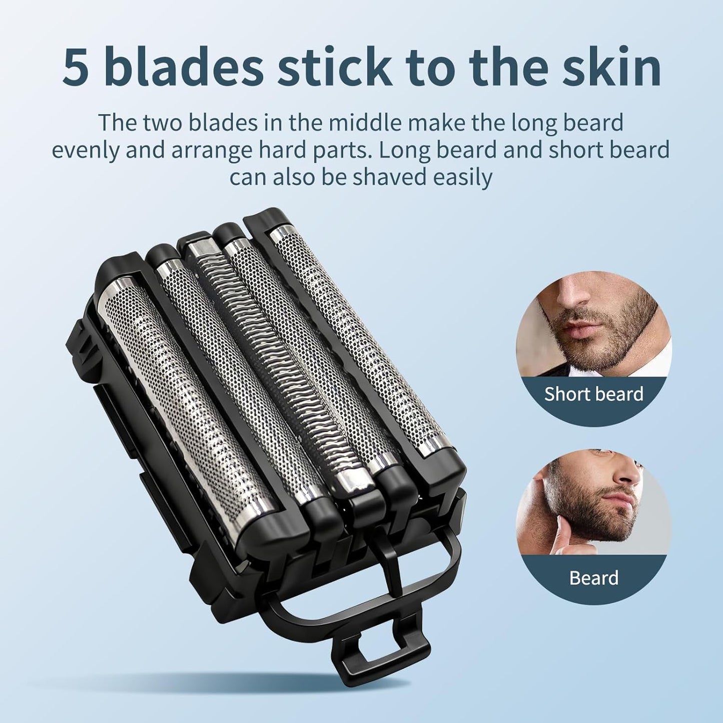 Skiennix 5-Blade Replacement Foil Head - Compatible Cutter Blade Set for ES9032, ES9034, ES9036, ES9038 Electric Shavers