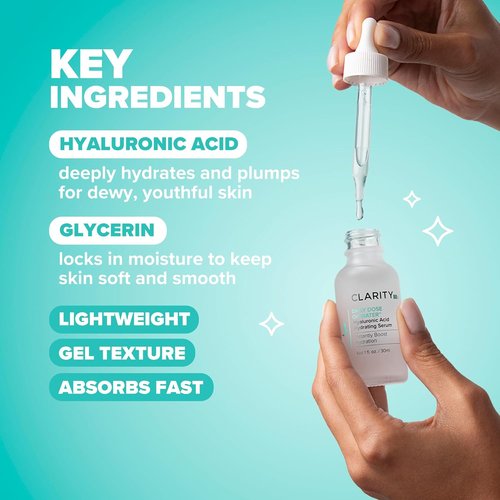 ClarityRx Daily Dose of Water Hyaluronic Acid Serum - Hydrating Anti-Aging Treatment for Dry Skin