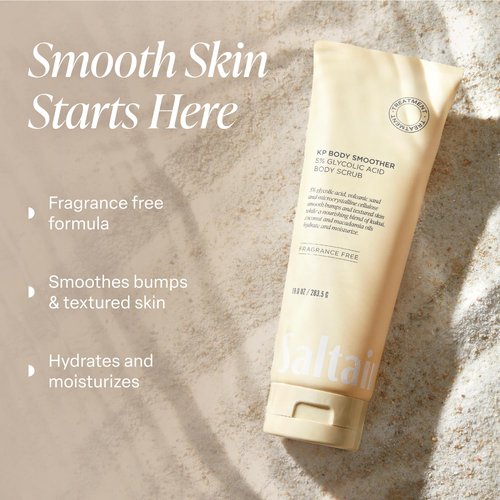 Saltair KP Body Scrub - 5% Glycolic Acid & Volcanic Sand Exfoliator for Rough Skin | 10oz