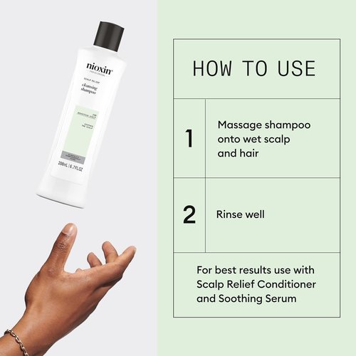 Nioxin Scalp Relief Cleansing Shampoo - Soothes & Hydrates Sensitive Scalp | Aloe Vera & Vitamin E Formula