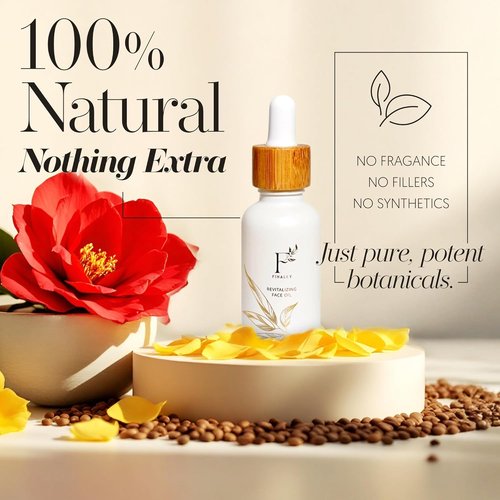Finally 100% Organic Tsubaki Face Oil & Under-Eye Serum - Hydrating, Brightening, Anti-Aging Formula for Glowing Skin