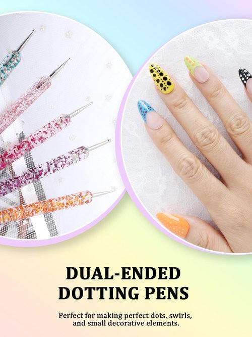 YOOVR 33PCS Nail Art Brushes Set, Nail Art Tools, Nail Design Tools with Gel Nail Brush, French Tip Tool Liner Brushes, Dotting Tools, Builder Gel Brush, Nail Tech Beginners Must Haves Stuff Supplies