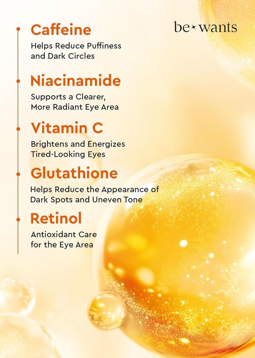 Bewants Deep Toning Glutathione Eye Serum Patches - Korean Retinol & Caffeine Formula | 60 Undereye Masks