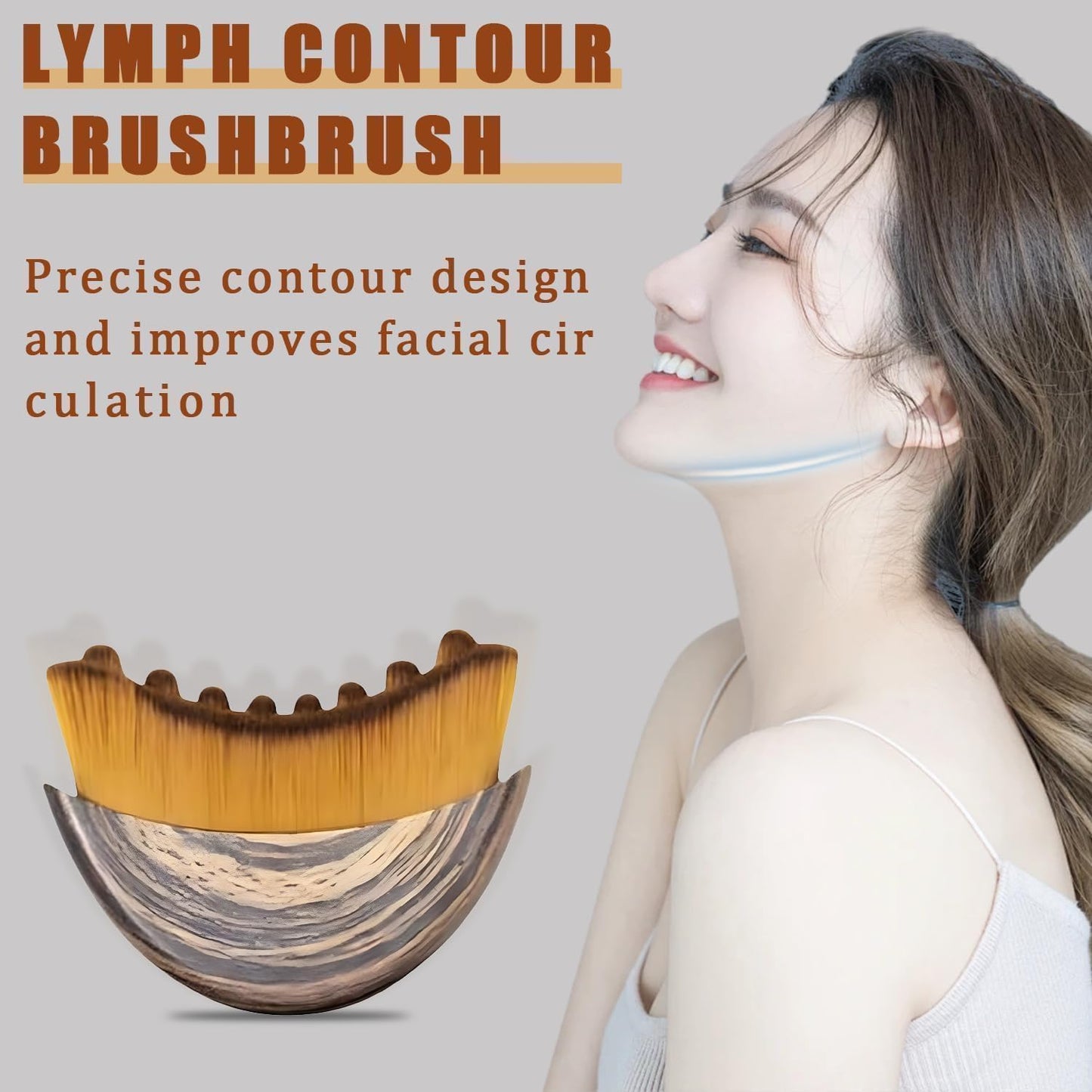 Skiennix Lymphatic Contour Face Brush - Sculpting & Anti-Puffiness Detox Tool for Glowing Skin