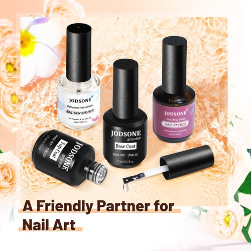 JODSONE 15ML Nail Primer Base Coat Top Coat Glossy Quick Drying Durable DIY Nail Art Design Long Lasting Gift